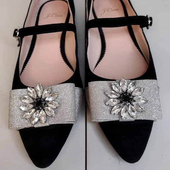 J. Crew Velvet Marina Holiday Jane With Jewels Embellished Flat Loafers Size 8.5 - Picture 8 of 13